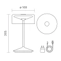 Batteri bordlampe NUMOTION CCT Switch, med touch-dæmper IP54, pulverlakeret, nat sort dæmpbar