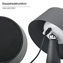 SIGOR Batteri bordlampe SOLINO IP44, grafit grå dæmpbar