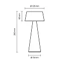 SIGOR Batteri bordlampe SOLINO IP44, grafit grå dæmpbar