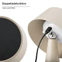 SIGOR solar table lamp SOLINO tiltable, with accumulator, with USB charging function, magnetic mounting IP44, mat, dune beige dimmable