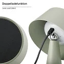 SIGOR Batteri bordlampe SOLINO IP44, salviegrøn dæmpbar