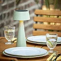 SIGOR Batteri bordlampe SOLINO IP44, salviegrøn dæmpbar