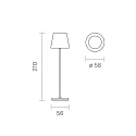 SIGOR battery table lamp NUINDIE POCKET USB-C up / down, with USB connection, CCT Switch, with touch dimmer IP54, snow white dimmable
