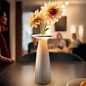 SIGOR battery table lamp NUFLAIR CCT Switch, with touch dimmer, perforated IP54, dune beige dimmable