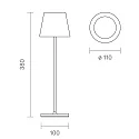 SIGOR battery table lamp NUINDIE USB-C up / down, with USB connection, CCT Switch, with touch dimmer IP54, graphite grey dimmable