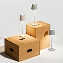 SIGOR battery table lamp NUINDIE USB-C up / down, with USB connection, CCT Switch, with touch dimmer IP54, fog grey dimmable