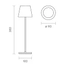 SIGOR battery table lamp NUINDIE USB-C round, CCT Switch, with touch dimmer IP54, plum blue dimmable
