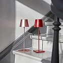 SIGOR Batteri bordlampe NUINDIE USB-C rund IP54, rosa guld anodiseret dæmpbar