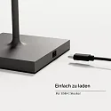 SIGOR Batteri bordlampe NUINDIE USB-C firkantet, CCT Switch, dæmpbar IP54, grafit grå dæmpbar