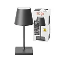 SIGOR battery table lamp NUINDIE MINI USB-C up / down, with USB connection, CCT Switch, with touch dimmer IP54, graphite grey dimmable
