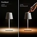 SIGOR Batteri bordlampe NUINDIE MINI USB-C rund, CCT Switch, med touch-dæmper IP54, blomme blå dæmpbar