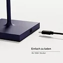 SIGOR Batteri bordlampe NUINDIE MINI USB-C rund, CCT Switch, med touch-dæmper IP54, blomme blå dæmpbar