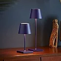 SIGOR Batteri bordlampe NUINDIE MINI USB-C rund, CCT Switch, med touch-dæmper IP54, blomme blå dæmpbar