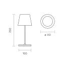 SIGOR Batteri bordlampe NUINDIE MINI USB-C rund, CCT Switch, med touch-dæmper IP54, blomme blå dæmpbar