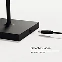 SIGOR Batteri bordlampe NUINDIE MINI USB-C IP54, nat sort dæmpbar
