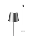 SIGOR battery floor lamp NUINDIE USB-C up / down, with USB connection, CCT Switch, with touch dimmer IP54, silver dimmable