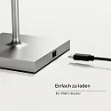 SIGOR battery floor lamp NUINDIE USB-C up / down, with USB connection, CCT Switch, with touch dimmer IP54, silver dimmable