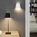 Batteri bordlampe NUINDIE TANGO med USB tilslutning, CCT Switch, med touch-dæmper, magnetisk montering IP20, nat sort dæmpbar