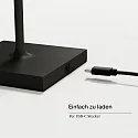 Batteri bordlampe NUINDIE TANGO med USB tilslutning, CCT Switch, med touch-dæmper, magnetisk montering IP20, nat sort dæmpbar