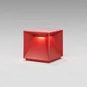 SIGOR battery table lamp NUTALIS 10X10CM cube shape, CCT Switch, with touch dimmer, with charger IP54, fire red dimmable