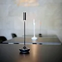 Batteri bordlampe NUCANDLE med touch-dæmper IP54, blank, sort dæmpbar