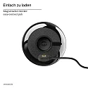 Batteri bordlampe NUCANDLE med touch-dæmper IP54, blank, sort dæmpbar