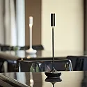 Batteri bordlampe NUCANDLE med touch-dæmper IP54, blank, sort dæmpbar