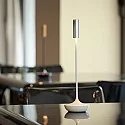 SIGOR battery table lamp NUCANDLE with touch dimmer IP54, chrome, glossy, white dimmable