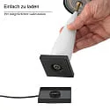 SIGOR Batteri bordlampe THALA rund, CCT Switch, med touch-dæmper IP65, nat sort, keramik hvid dæmpbar