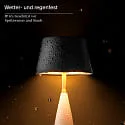 SIGOR Batteri bordlampe THALA rund, CCT Switch, med touch-dæmper IP65, nat sort, keramik hvid dæmpbar
