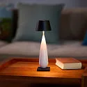 SIGOR Batteri bordlampe THALA rund, CCT Switch, med touch-dæmper IP65, nat sort, keramik hvid dæmpbar
