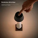 SIGOR Batteri bordlampe THALA rund, CCT Switch, med touch-dæmper IP65, nat sort, keramik hvid dæmpbar