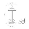SIGOR battery table lamp NUDIDEROT with hook, CCT Switch, with touch dimmer IP54, snow white dimmable