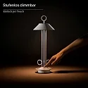 Batteri bordlampe NUDIDEROT med krog, CCT Switch, med touch-dæmper IP54, kobber dæmpbar