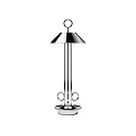 Batteri bordlampe NUDIDEROT med krog, CCT Switch, med touch-dæmper IP54, chrom dæmpbar