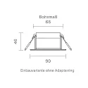 SIGOR recessed luminaire ARGENT swivelling IP54, white dimmable 8W 580lm 3000K 36° 36° CRI 90
