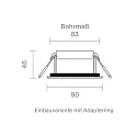 SIGOR recessed luminaire ARGENT swivelling IP54, white dimmable 8W 580lm 3000K 36° 36° CRI 90