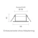 SIGOR Indbygningslampe ARGENT svingbar IP54, sort dæmpbar 8W 580lm 3000K 36°