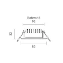 SIGOR Indbygningslampe DILED 68 svingbar, Dim-To-Warm IP30, hvid dæmpbar 6W 360lm 2100-2700K 36° 36° CRI 95