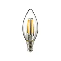 LED Filament light bulb CANDLE, 230V, Ø 3.5cm / L 9.7cm, E14, 2.5W 2700K 250lm 300°, clear