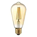 LED Filament Edisonlampe GOLD, 230V, Ø 6.4cm / L 14cm, E27, 7W 2500K 720lm 300°, dæmpbar, guld