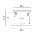 SIGOR Overflade profil 13, til LED Strips op til 13,8mm, 2m