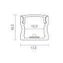 SIGOR Overflade profil 12 - til LED Strips op til 1.23cm bredde, til montering på væg og loft, længde 200cm