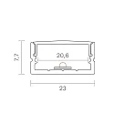 SIGOR Overflade profil 20 - til LED Strips op til 2.06cm bredde, til montering på væg og loft, længde 200cm