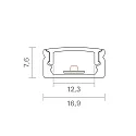 SIGOR Overflade profil FLAD 12 - til LED Strips op til 1.23cm bredde, til montering på væg og loft, længde 100cm