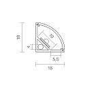 SIGOR Hjørneprofil 10 - til LED Strips op til 1cm bredde, længde 200cm