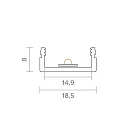 SIGOR Overflade profil højspænding 15 - til 230V LED Strips op til 1.5cm bredde, længde 100cm
