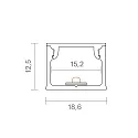 SIGOR Overflade profil 15 - til LED Strips op til 1.5cm bredde, til montering på væg og loft, længde 200cm