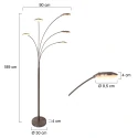 Mexlite Mexlite Floor lamp SYNNA, 5 flames, steel