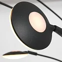 Mexlite Standerlampe SYNNA 5-flammer, drejelig, med fleksibel arm, direkte / indirekte, med ledningsdæmper IP20, sort mat dæmpbar